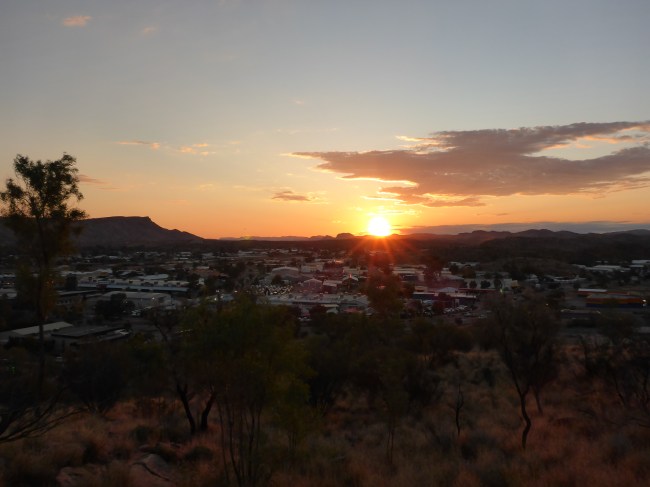 The sun goes down over Alice.