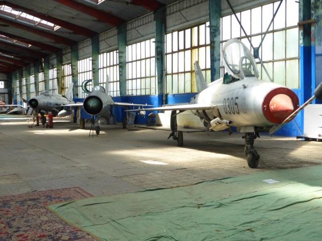 Three sleek MiG21's, pride of the Soviet air fleet.