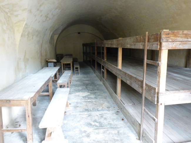 One of the rooms at the fortress which would have housed dozens of captives.