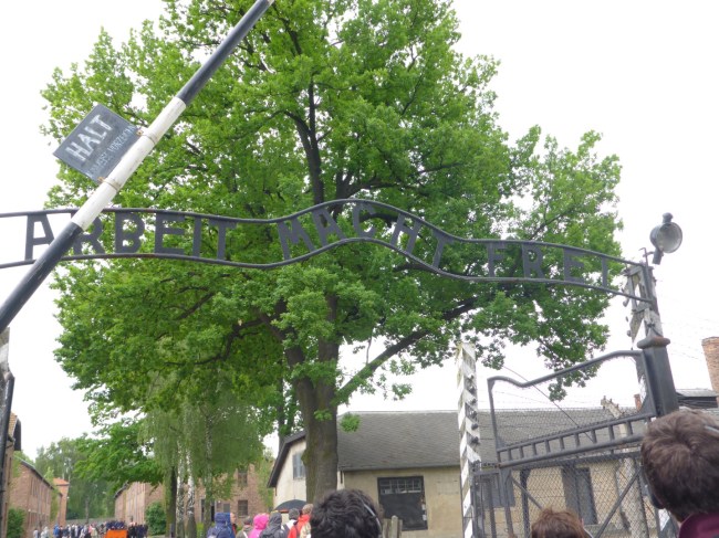 The infamous slogan: Arbeit macht Frei -Work Makes You Free.