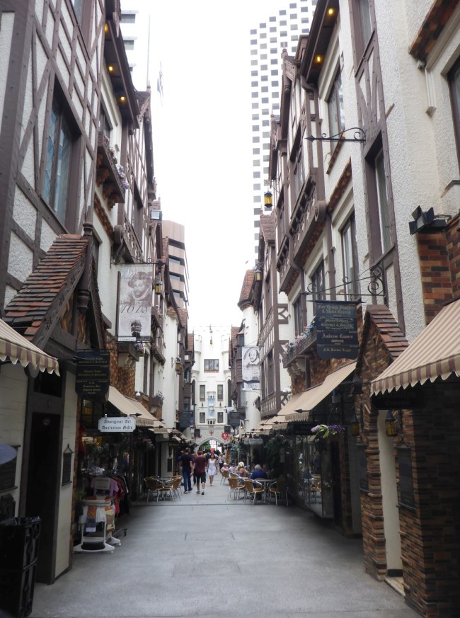 Tudor themed buildings in London Court.