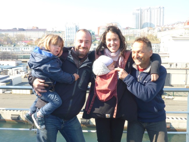 Hans on the right and the French family Blandin.