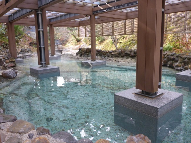 Outdoor Onsen. Sit and gently simmer.