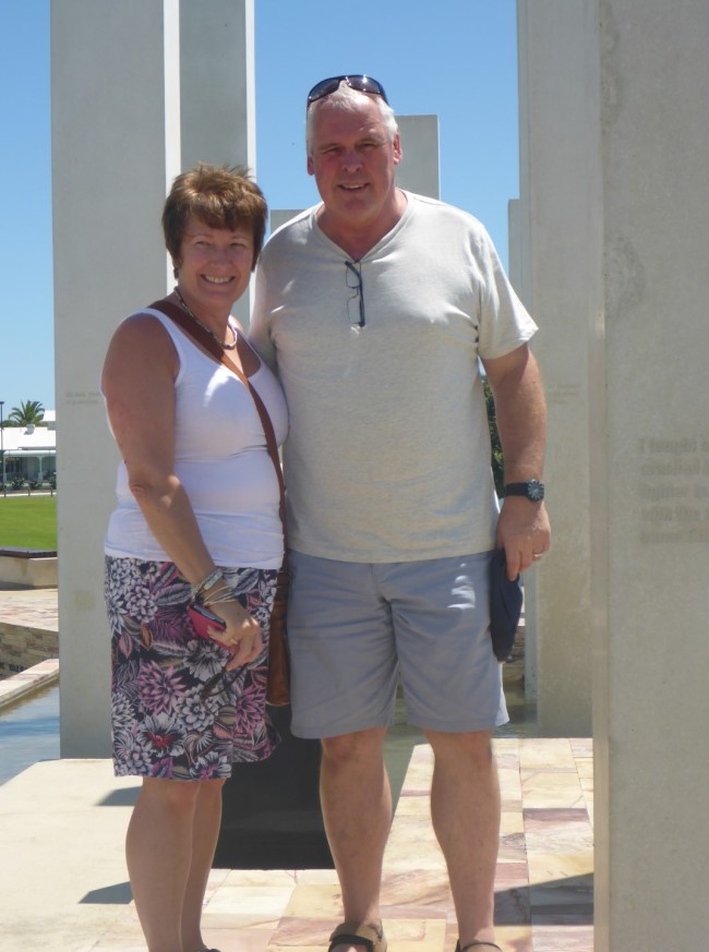 Escaping from the London winter. Jane and Andy.