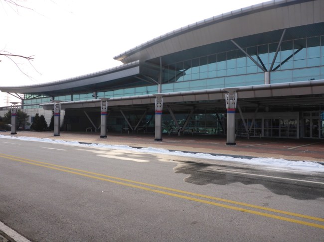 Dorasan Station. Waiting for the first train from the north.