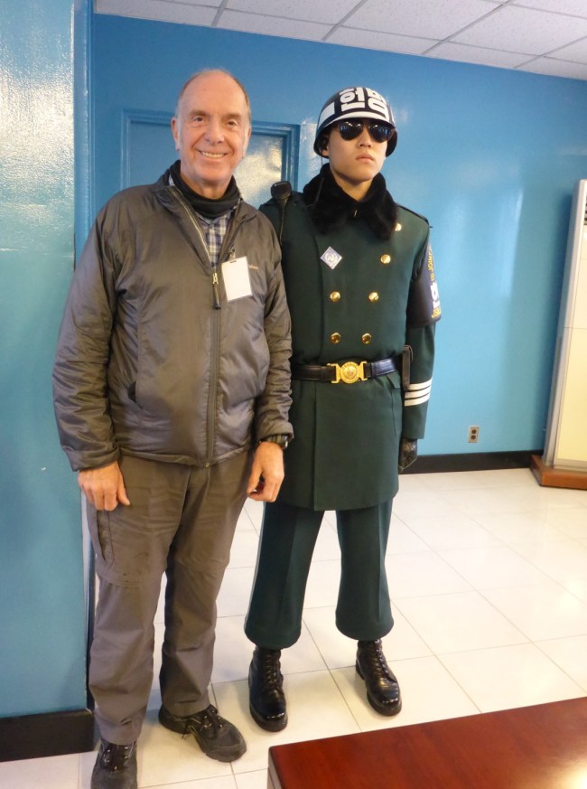 I am officially in North Korea at this point. The guard doesn't seem impressed.