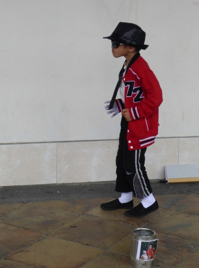 A young street entertainer treats us to his Michael Jackson routine in Gisbourne.