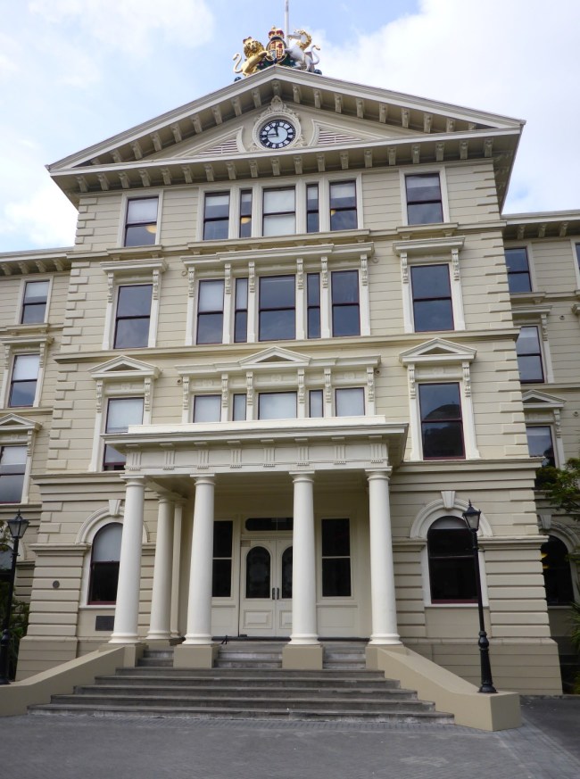 Former Government Buildings, made entirely of wood.