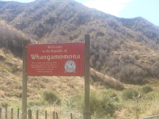 Entering the republic of Whangamomona.