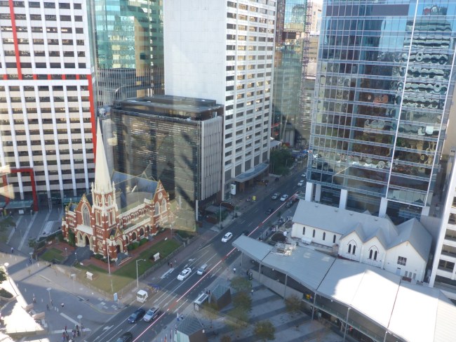 Methodist church from the top of Brisbane City Hall.