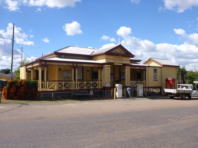 Post, groceries, coffee, fuel. A typical small town outlet, still in the original 1870's building.