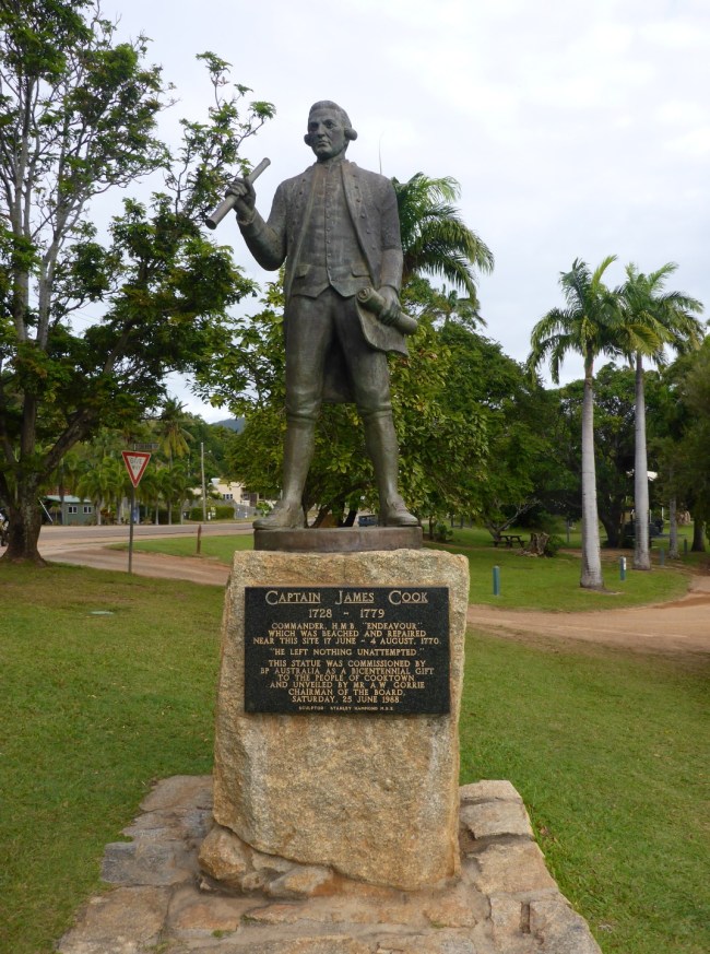 Cook statue, on the foreshore.